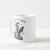 Vintag Raccoon Halloween Kaffeetasse (Vorderseite Links)