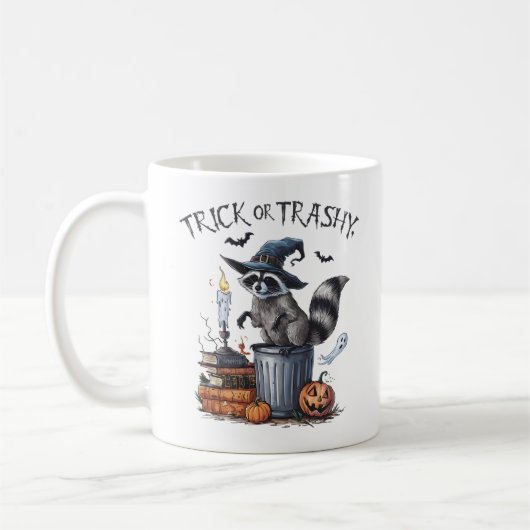 Vintag Raccoon Halloween Kaffeetasse (Links)