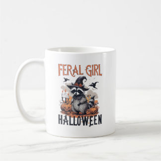 Vintag Raccoon Halloween Kaffeetasse