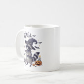 Vintag Raccoon Halloween Kaffeetasse (Vorderseite Links)