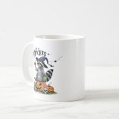 Vintag Raccoon Halloween Kaffeetasse (Vorderseite Links)