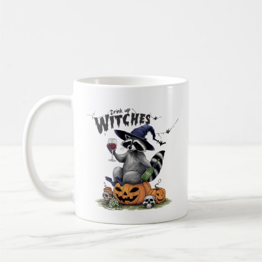 Vintag Raccoon Halloween Kaffeetasse (Links)
