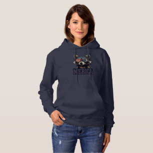 Vintag Raccoon Merica 4. july patriotisch Hoodie