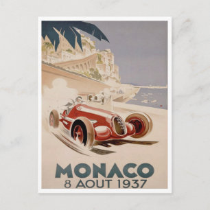 Vintag Racing -1937 Grand Prix von Monaco  Postkarte