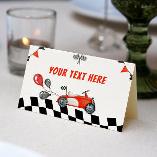 Vintag Racing Car 1. Geburtstag Zelt Platzkarte