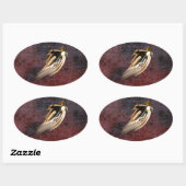 VINTAG RACING MOTORRAD. OVALER AUFKLEBER (Blatt)