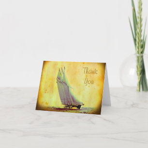Vintag Racing Yacht Vielen Dank Note Card Dankeskarte