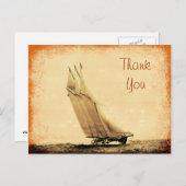 Vintag Racing Yacht Vielen Dank Postcard Postkarte (Vorne/Hinten)