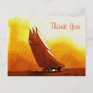 Vintag Racing Yacht Vielen Dank Postcard Postkarte