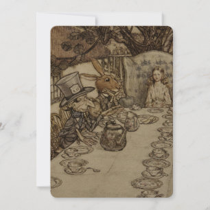 Vintag Rackham Mad Tea Party Alice im Wunderland Einladung
