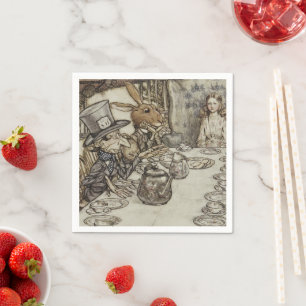 Vintag Rackham Mad Tea Party Alice im Wunderland Serviette