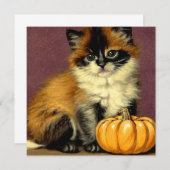 Vintag Ragdoll Halloween Cat Einladung (Vorne/Hinten)