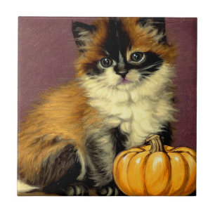 Vintag Ragdoll Halloween Cat Fliese