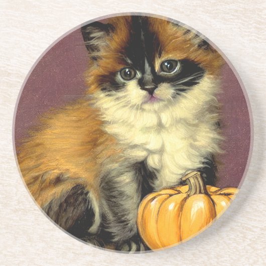 Vintag Ragdoll Halloween Cat Getränkeuntersetzer (Vorne)