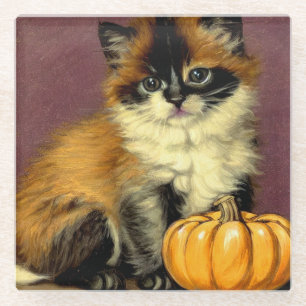 Vintag Ragdoll Halloween Cat Glasuntersetzer
