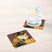 Vintag Ragdoll Halloween Cat Rechteckiger Pappuntersetzer (Vor Ort)