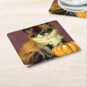 Vintag Ragdoll Halloween Cat Rechteckiger Pappuntersetzer (angewinkelt)