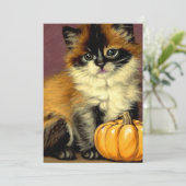 Vintag Ragdoll Halloween Cat Save The Date (Stehend Vorderseite)