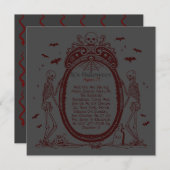 Vintag-Rahmen-Schwarz-Halloween-Party Einladung (Vorne/Hinten)