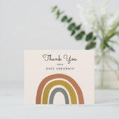 Vintag Rainbow Baby Dusche Danke Postcard (Stehend Vorderseite)