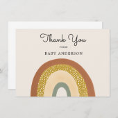 Vintag Rainbow Baby Dusche Danke Postcard (Vorne/Hinten)