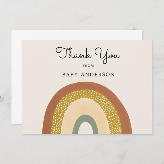 Vintag Rainbow Baby Dusche Danke Postcard (Vorne/Hinten)