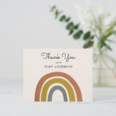 Vintag Rainbow Baby Dusche Danke Postcard Postkarte (Stehend Vorderseite)