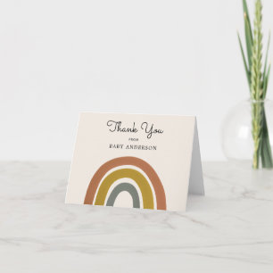 Vintag Rainbow Baby Dusche Danke Postkarte