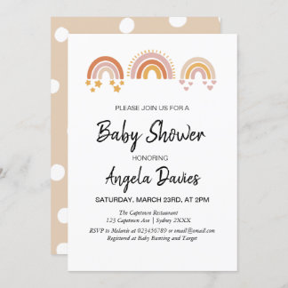 Vintag Rainbow Baby Shower Einladung