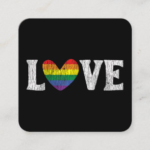 Vintag Rainbow Liebe Proud Family Matching Gay Les Quadratische Visitenkarte