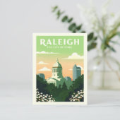 Vintag Raleigh North Carolina Postkarte (Stehend Vorderseite)
