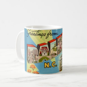Vintag Raleigh North Carolina Postkarte Kaffeetasse