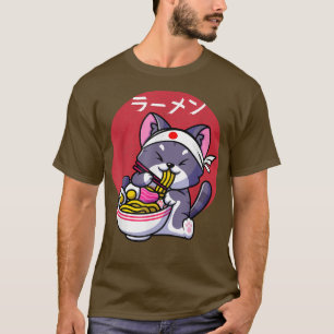 Vintag Ramen Cat Kawaii Anime Otaku Japanisches Mä T-Shirt