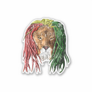 Vintag Rasta Reggae Lion Aufkleber