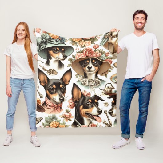 Vintag Rat Terrier Seamless Fleecedecke (Beispiel)