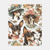 Vintag Rat Terrier Seamless Fleecedecke (Vorderseite)