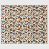 Vintag Rat Terrier Seamless Geschenkpapier (Flach)