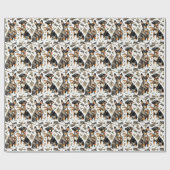 Vintag Rat Terrier Seamless Geschenkpapier (Flach)