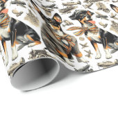 Vintag Rat Terrier Seamless Geschenkpapier (Rolleneckpunkt)