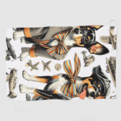 Vintag Rat Terrier Seamless Golfhandtuch (Horizontal)