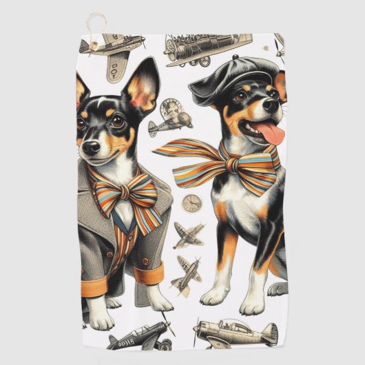 Vintag Rat Terrier Seamless Golfhandtuch (Vorderseite)