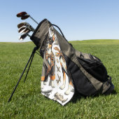 Vintag Rat Terrier Seamless Golfhandtuch (Gras)