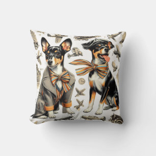Vintag Rat Terrier Seamless Kissen