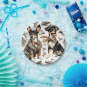 Vintag Rat Terrier Seamless Pappteller (Party)