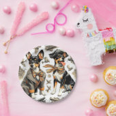 Vintag Rat Terrier Seamless Pappteller (Party)
