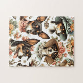 Vintag Rat Terrier Seamless Puzzle (Horizontal)