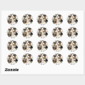 Vintag Rat Terrier Seamless Runder Aufkleber (Blatt)