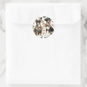 Vintag Rat Terrier Seamless Runder Aufkleber (Tasche)
