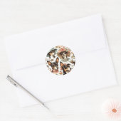 Vintag Rat Terrier Seamless Runder Aufkleber (Umschlag)