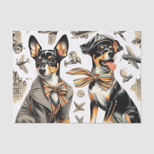 Vintag Rat Terrier Seamless Seidenpapier (Vorderseite)